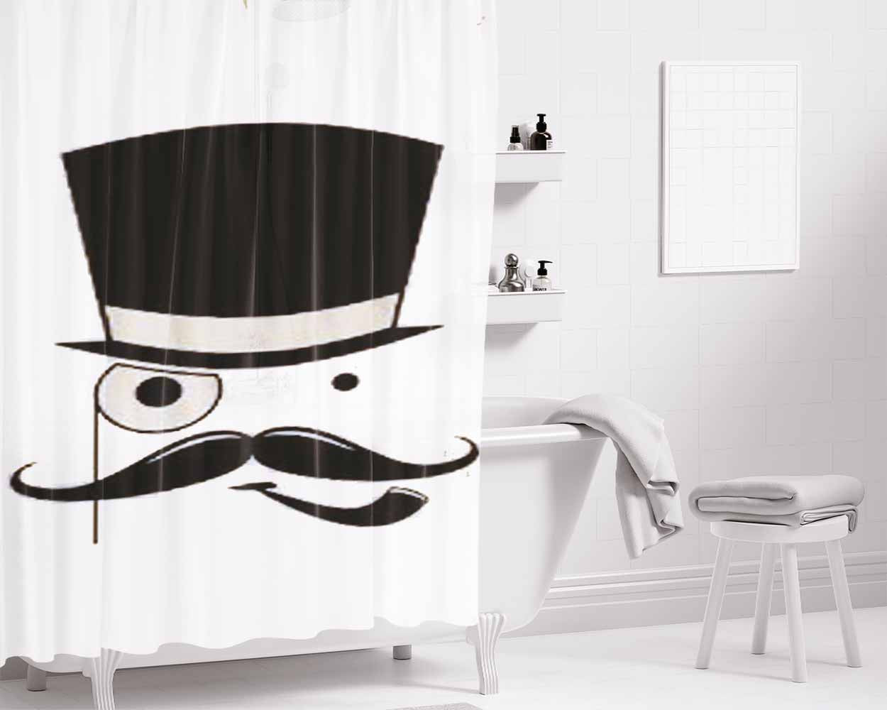 Hipster Absurd Bathroom Shower Curtain Fabric Waterproof | 66 X 72 Inch