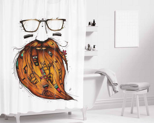 Hipster Artwork Demon Bathroom Shower Curtain Fabric Waterproof | 66 X 72 Inch