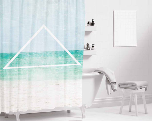 Hipster Triangulo Bathroom Shower Curtain Fabric Waterproof | 66 X 72 Inch