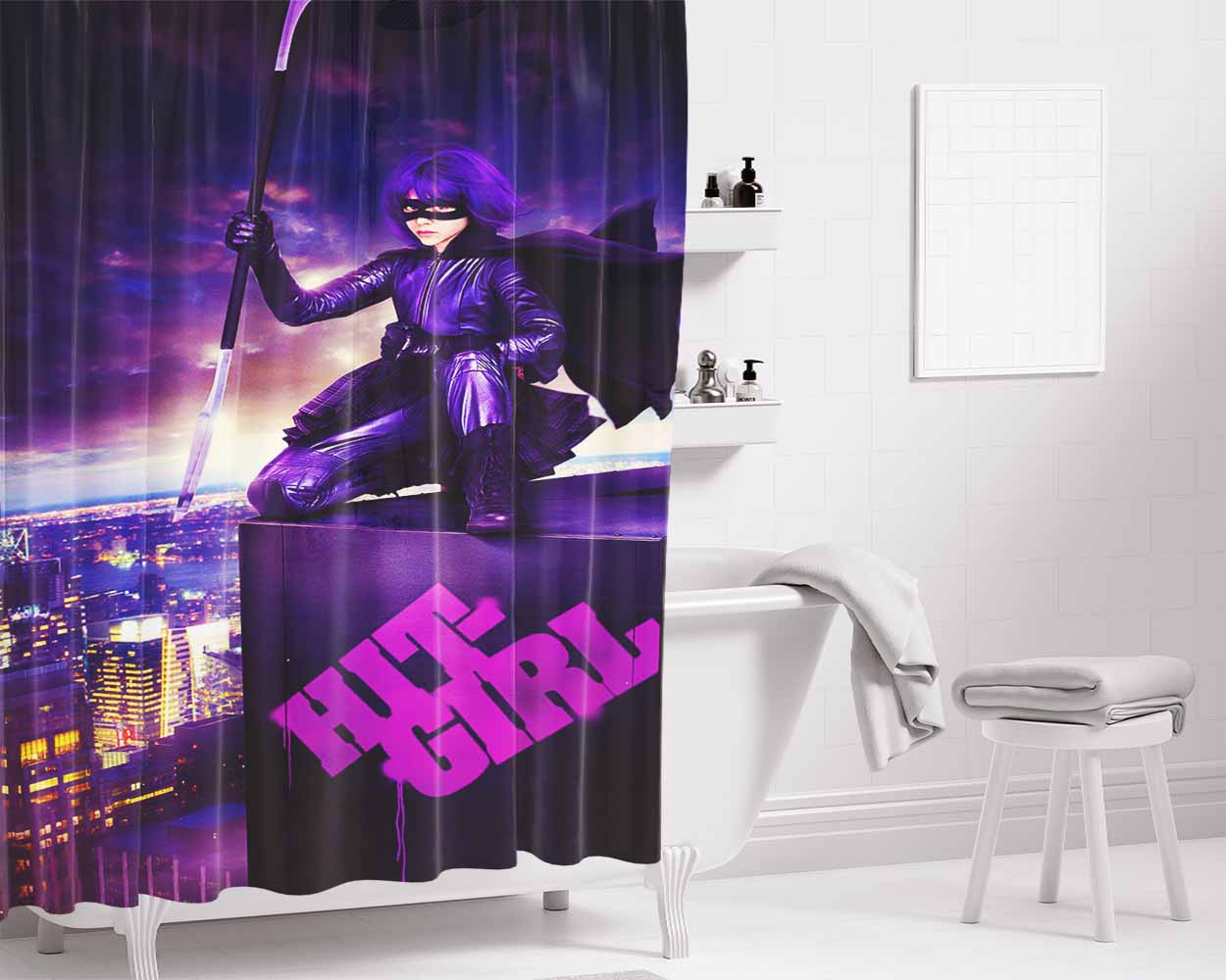 Hit Girl Kick Ass Bathroom Shower Curtain Fabric Waterproof | 66 X 72 Inch