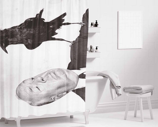 Hitchcock With Bird Bathroom Shower Curtain Fabric Waterproof | 66 X 72 Inch