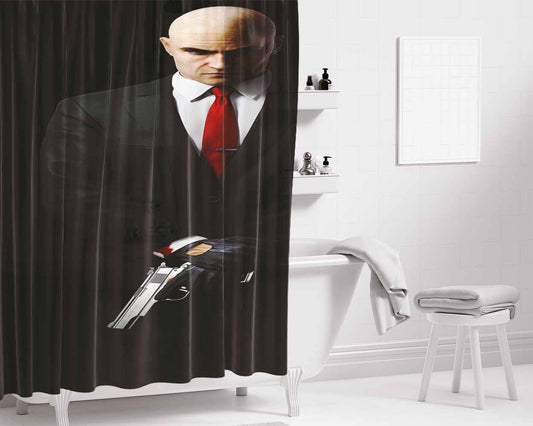 Hitman- Bathroom Shower Curtain Fabric Waterproof | 66 X 72 Inch