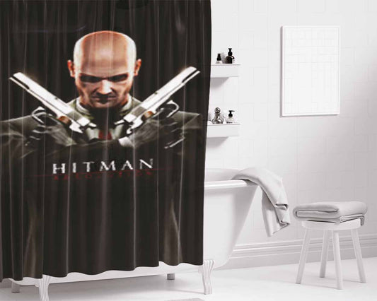 Hitman Absolution Bathroom Shower Curtain Fabric Waterproof | 66 X 72 Inch