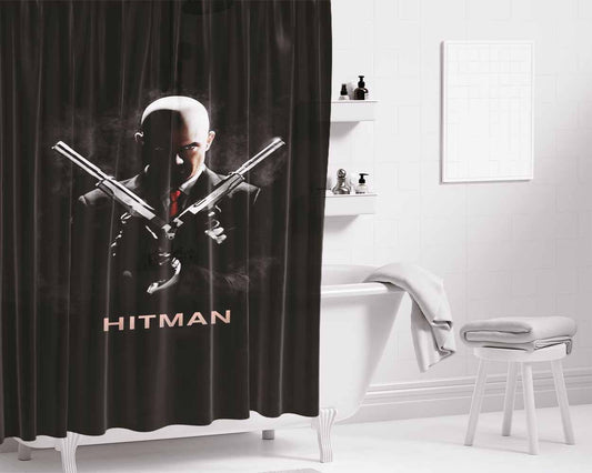 Hitman Bathroom Shower Curtain Fabric Waterproof | 66 X 72 Inch