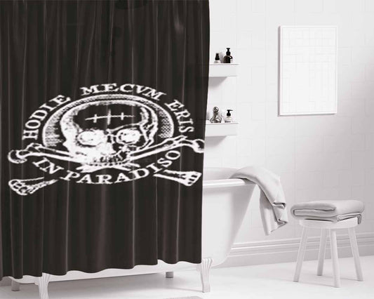 Hodie Mecum Eris In Paradiso Uncharted 4 Bathroom Shower Curtain Fabric Waterproof | 66 X 72 Inch