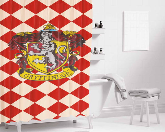 Hoghwart School Griffindor Bathroom Shower Curtain Fabric Waterproof | 66 X 72 Inch