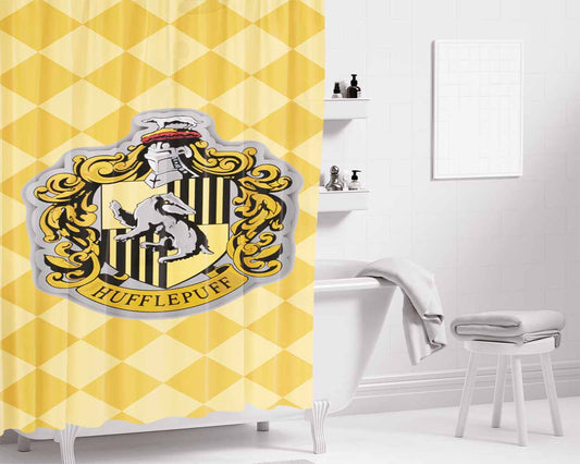 Hoghwart School Hufflepuff Bathroom Shower Curtain Fabric Waterproof | 66 X 72 Inch