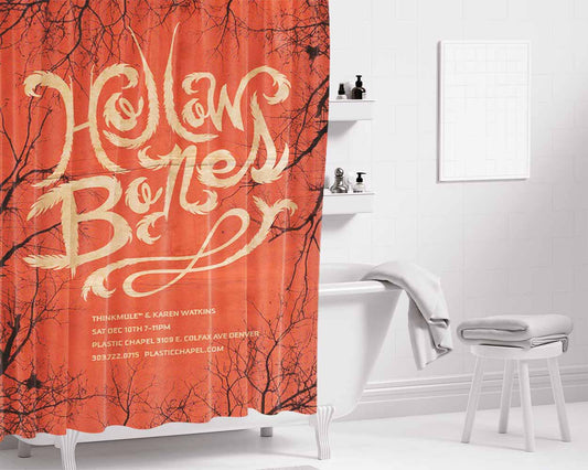 Hollow Bones Bathroom Shower Curtain Fabric Waterproof | 66 X 72 Inch