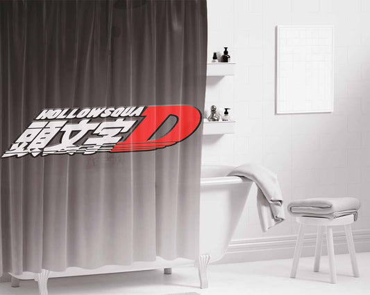 Hollowsquad Initial D Style Bathroom Shower Curtain Fabric Waterproof | 66 X 72 Inch