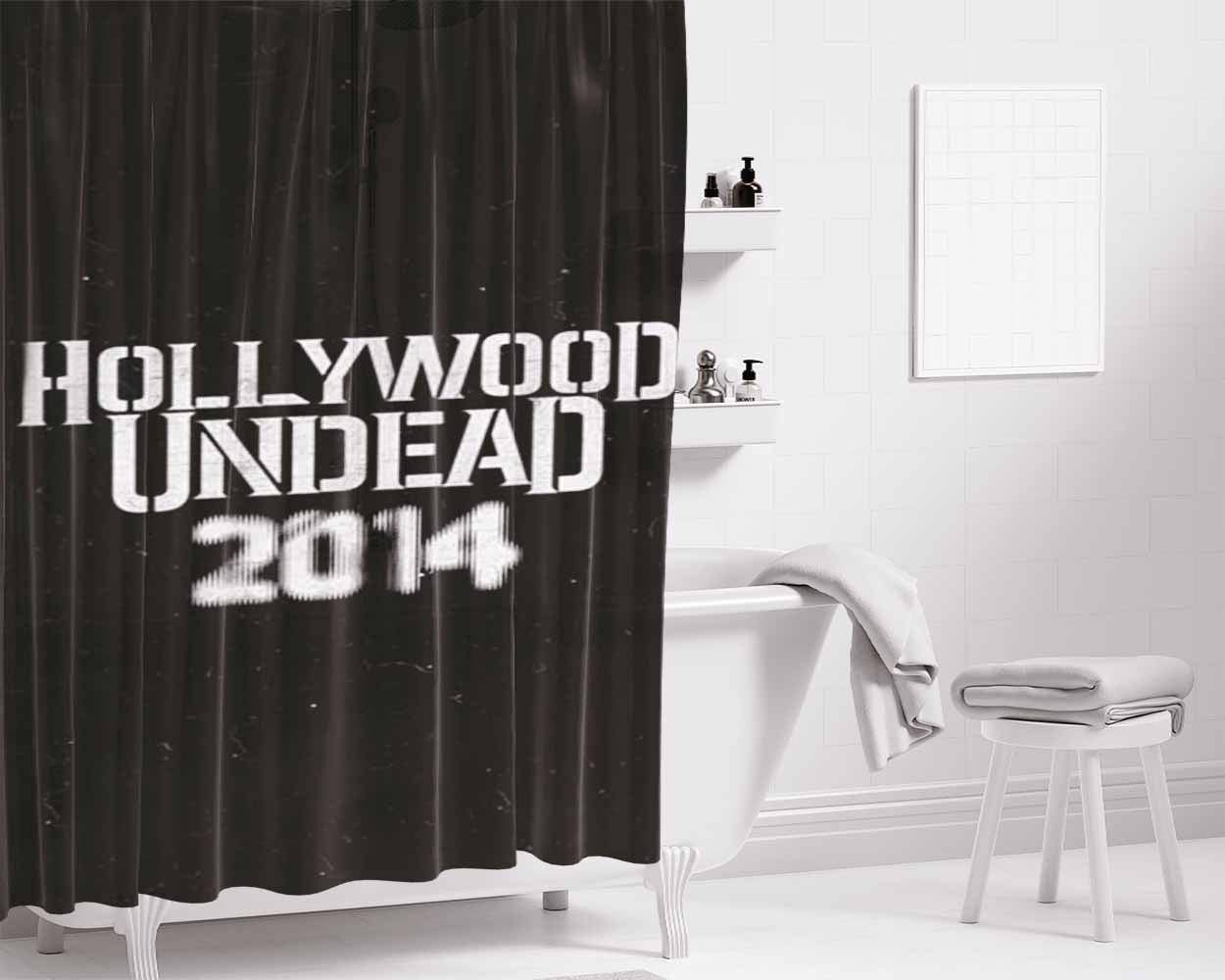 Hollywood Undead 2014 Bathroom Shower Curtain Fabric Waterproof | 66 X 72 Inch
