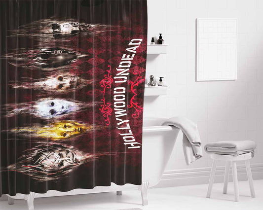 Hollywood Undead Band Bathroom Shower Curtain Fabric Waterproof | 66 X 72 Inch