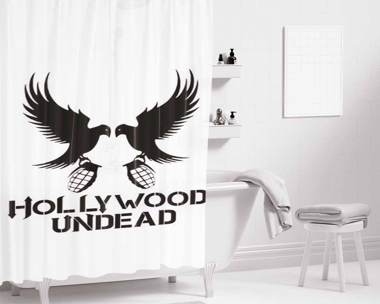 Hollywood Undead Couple Bird Bathroom Shower Curtain Fabric Waterproof | 66 X 72 Inch