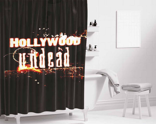 Hollywood Undead Flame Bathroom Shower Curtain Fabric Waterproof | 66 X 72 Inch