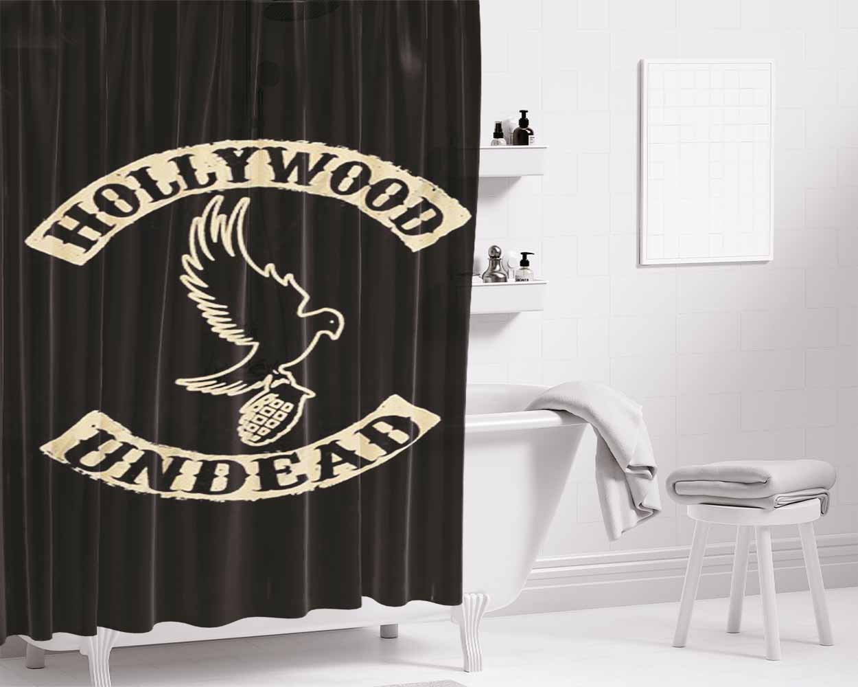Hollywood Undead Logo Bathroom Shower Curtain Fabric Waterproof | 66 X 72 Inch