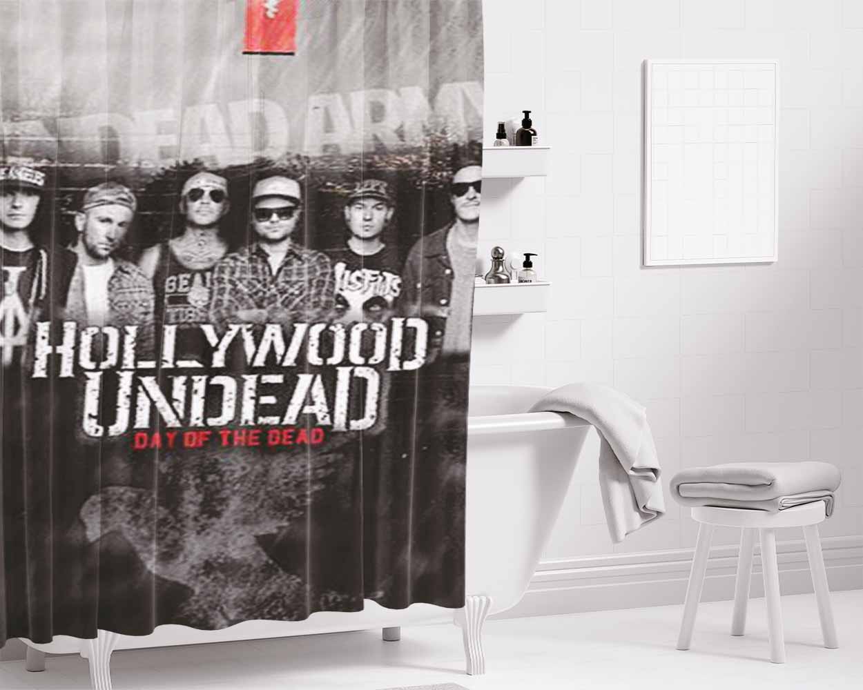 Hollywood Undead Bathroom Shower Curtain Fabric Waterproof | 66 X 72 Inch