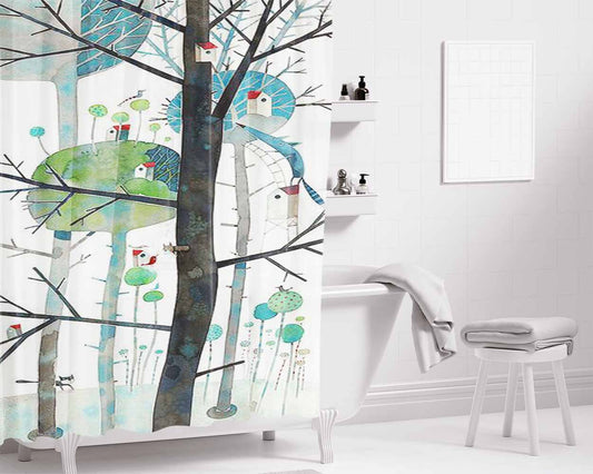Home Sweat Home Bathroom Shower Curtain Fabric Waterproof | 66 X 72 Inch