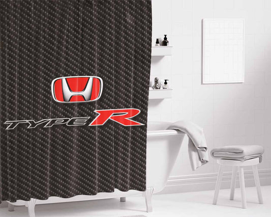 Honda Civic Type R Carboon Bathroom Shower Curtain Fabric Waterproof | 66 X 72 Inch