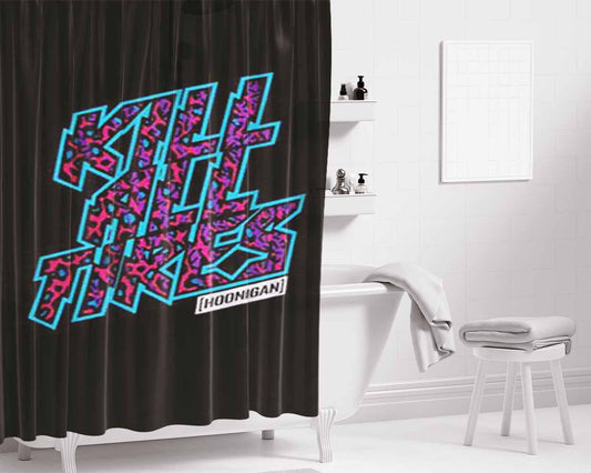 Hoonigan Kill All Tires Bathroom Shower Curtain Fabric Waterproof | 66 X 72 Inch