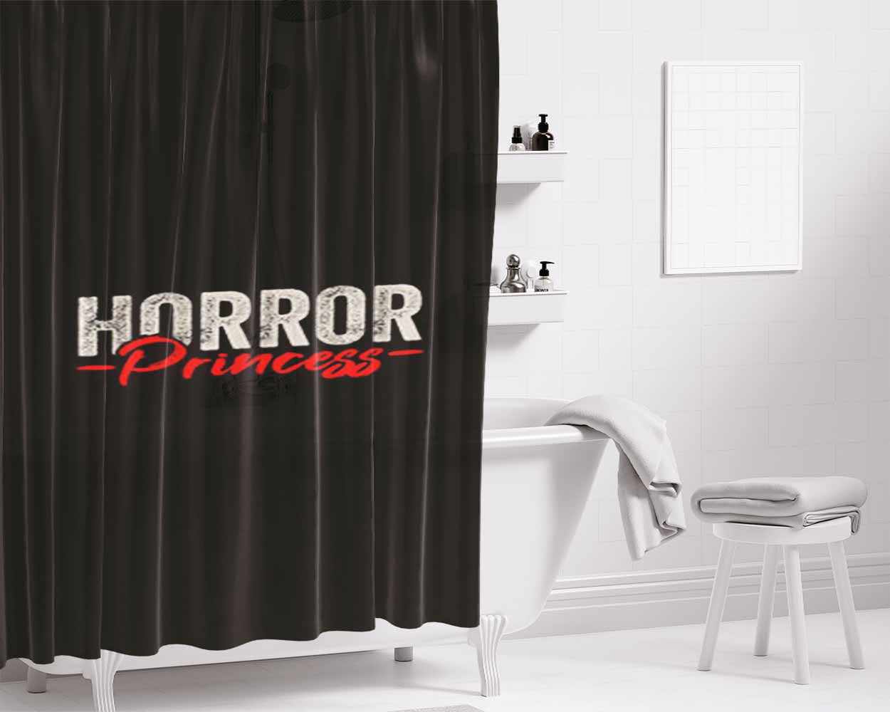 Horror Movies Films Series Princess Queen Bathroom Shower Curtain Fabric Waterproof | 66 X 72 Inch