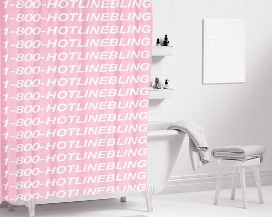Hotline Blingss Bathroom Shower Curtain Fabric Waterproof | 66 X 72 Inch