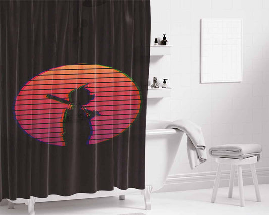 Hotline Miami Pig Style 80S Vintage Classic Bathroom Shower Curtain Fabric Waterproof | 66 X 72 Inch