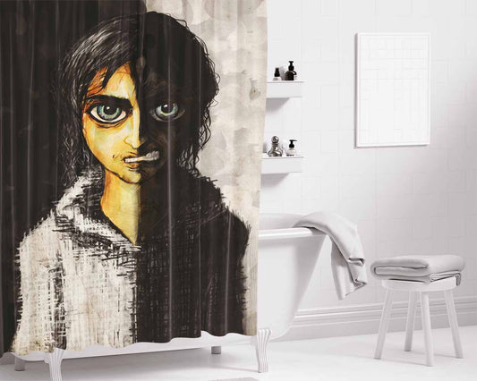 House Of Black And White Bathroom Shower Curtain Fabric Waterproof | 66 X 72 Inch