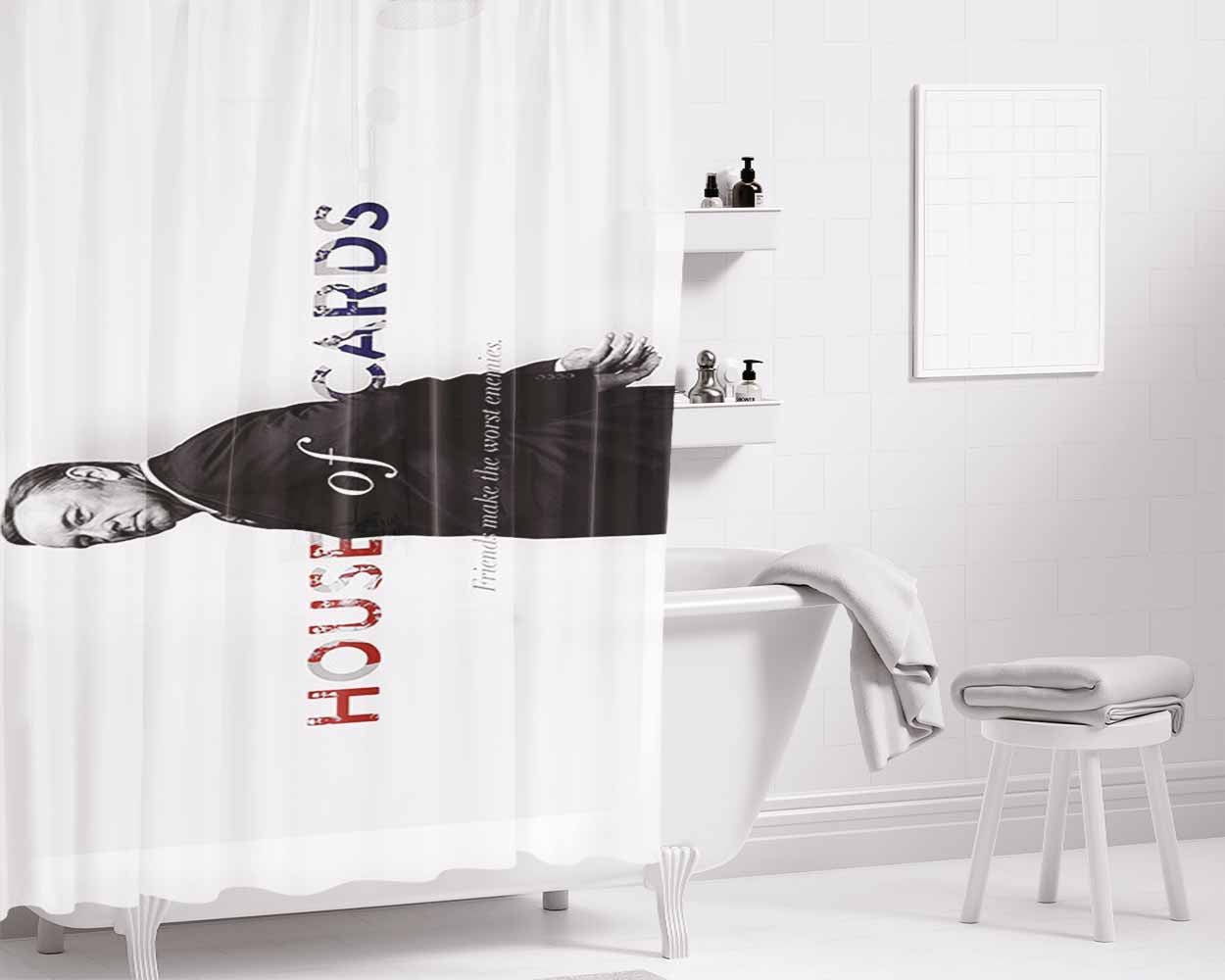 House Of Cards Underwood Bathroom Shower Curtain Fabric Waterproof | 66 X 72 Inch