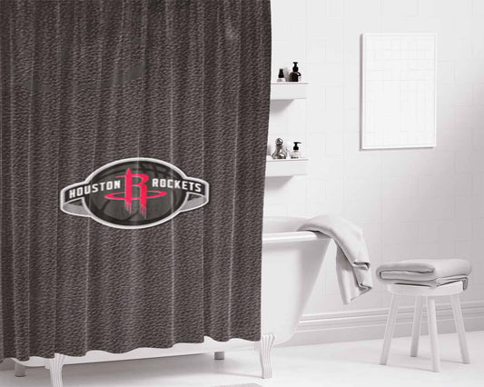 Houston Rockets Bathroom Shower Curtain Fabric Waterproof | 66 X 72 Inch