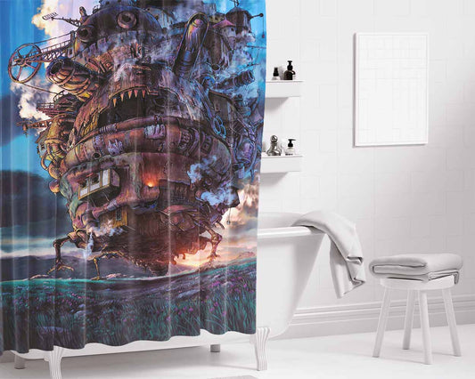 Howl'S Moving Castle Case Bathroom Shower Curtain Fabric Waterproof | 66 X 72 Inch