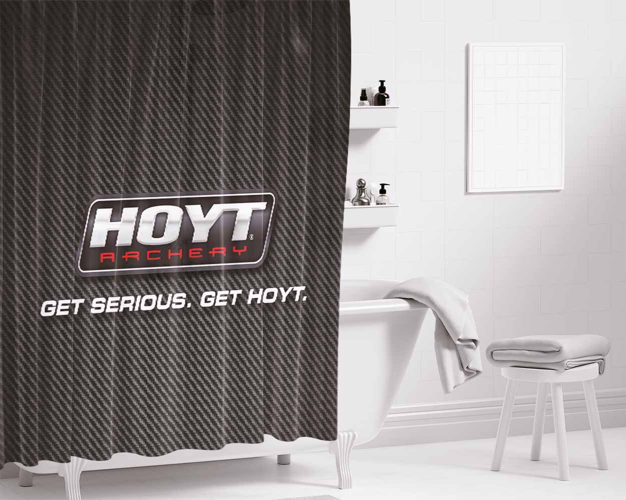Hoyt Archery Carbon Bathroom Shower Curtain Fabric Waterproof | 66 X 72 Inch