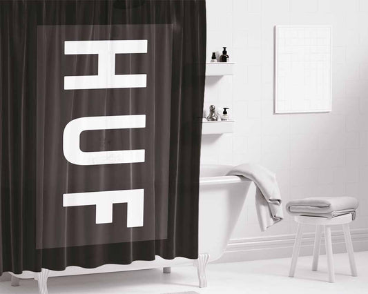 Huf Font Big Bathroom Shower Curtain Fabric Waterproof | 66 X 72 Inch