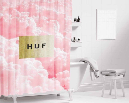 Huf Sky Pink Cubby Bathroom Shower Curtain Fabric Waterproof | 66 X 72 Inch