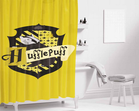 Hufflepuff Crest Bathroom Shower Curtain Fabric Waterproof | 66 X 72 Inch