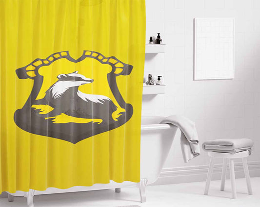 Hufflepuff Bathroom Shower Curtain Fabric Waterproof | 66 X 72 Inch