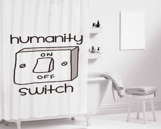Humanity Switch Bathroom Shower Curtain Fabric Waterproof | 66 X 72 Inch