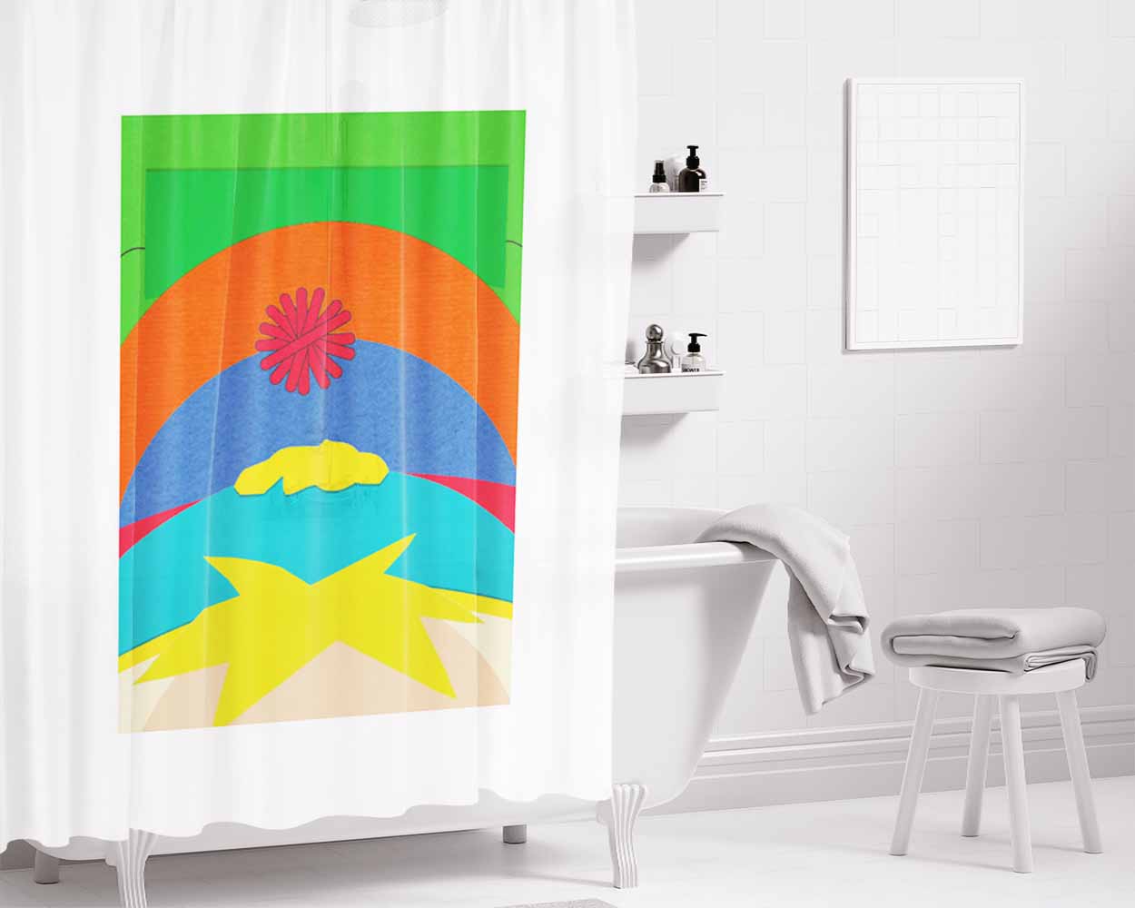 Humble Folks Without Temptation Bathroom Shower Curtain Fabric Waterproof | 66 X 72 Inch