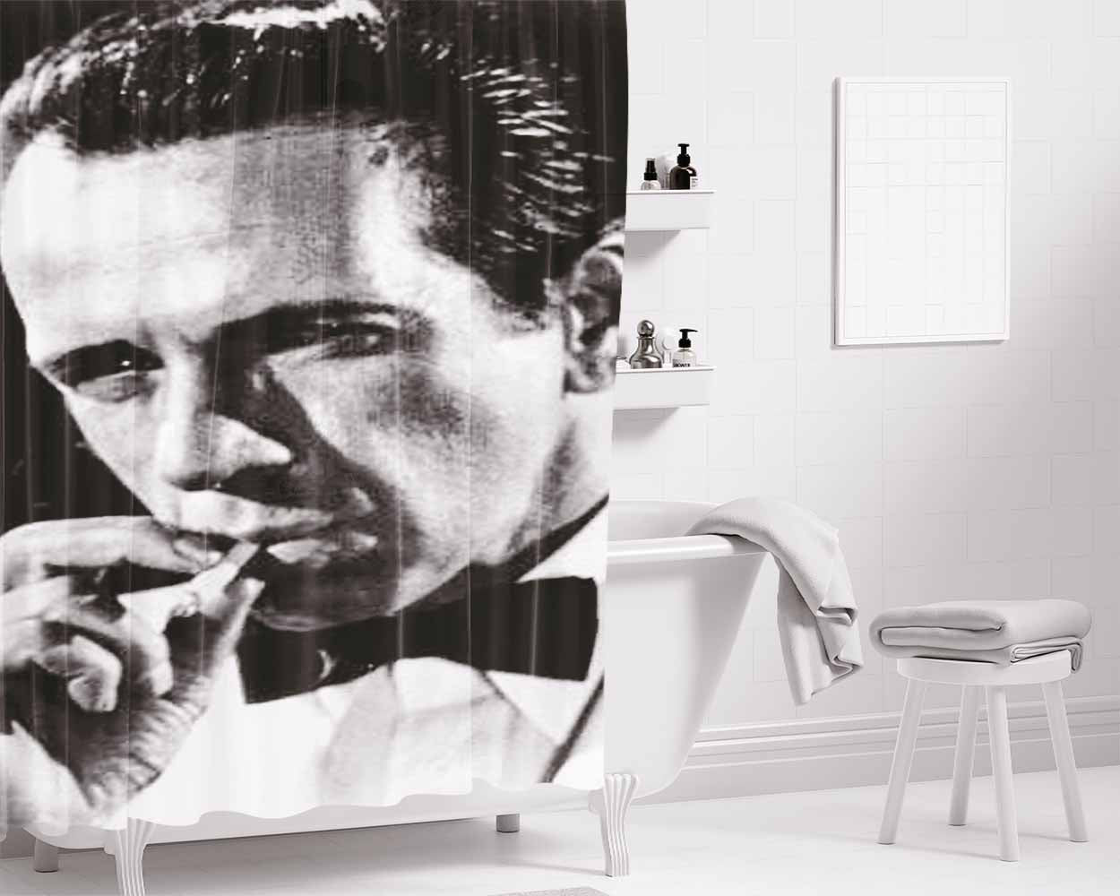 Humphrey Bogart Bathroom Shower Curtain Fabric Waterproof | 66 X 72 Inch