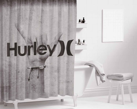 Hurley Hand Bathroom Shower Curtain Fabric Waterproof | 66 X 72 Inch