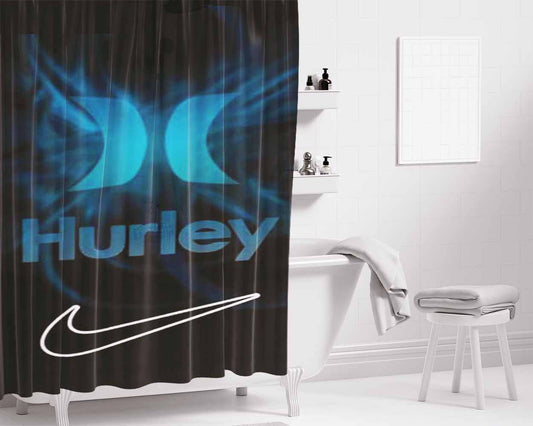 Hurley Nike Logo Bathroom Shower Curtain Fabric Waterproof | 66 X 72 Inch