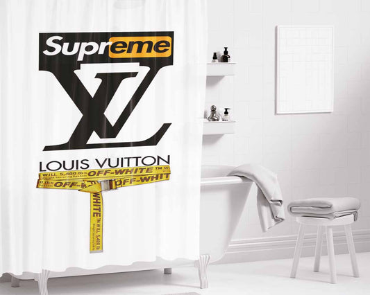 Hype White Cool Wear Bathroom Shower Curtain Fabric Waterproof | 66 X 72 Inch