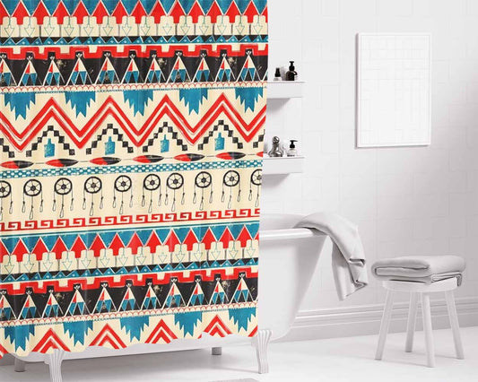 Hypebeas Pattern Tattoo Bathroom Shower Curtain Fabric Waterproof | 66 X 72 Inch
