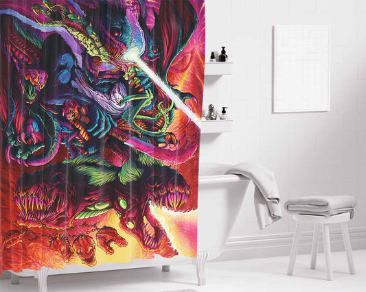 Hyper Beast Cs Go Skin Bathroom Shower Curtain Fabric Waterproof | 66 X 72 Inch