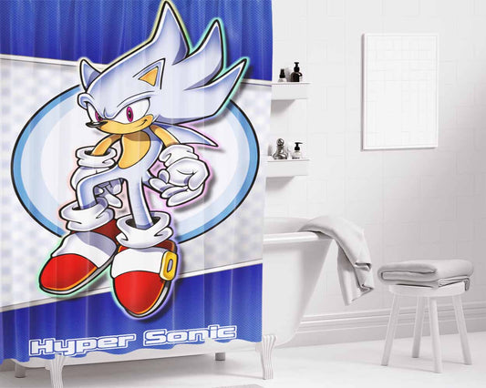 Hyper Sonic Bathroom Shower Curtain Fabric Waterproof | 66 X 72 Inch