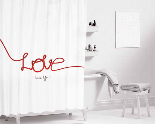 I Love Domo Kun Bathroom Shower Curtain Fabric Waterproof | 66 X 72 Inch
