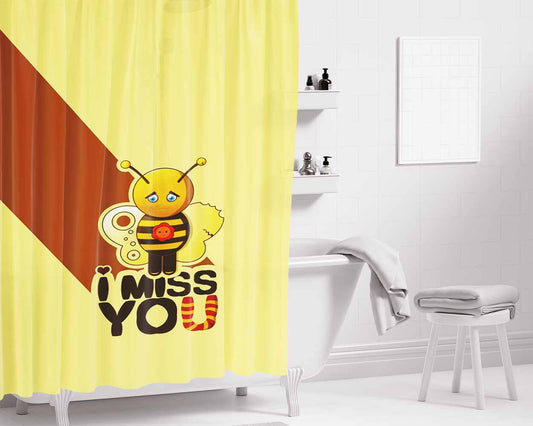I Love La Lakers Bathroom Shower Curtain Fabric Waterproof | 66 X 72 Inch