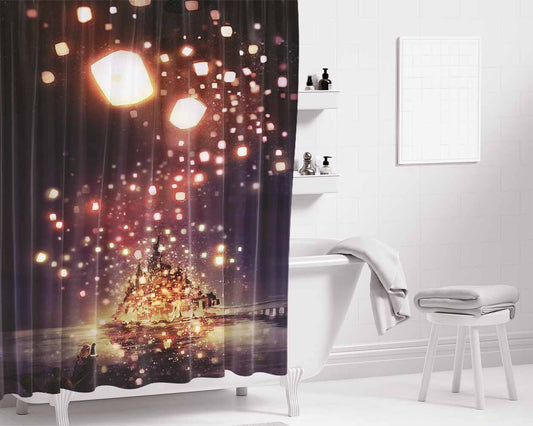 I Love You To The Moon And Back Bathroom Shower Curtain Fabric Waterproof | 66 X 72 Inch