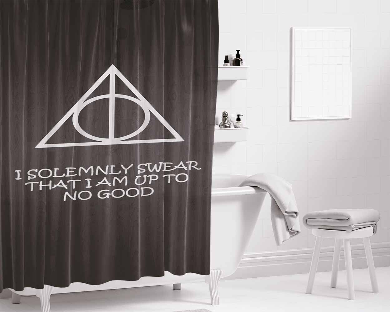 I Love Bathroom Shower Curtain Fabric Waterproof | 66 X 72 Inch