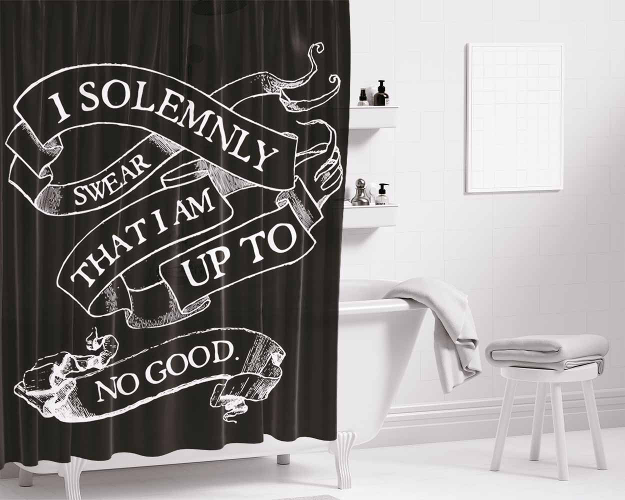 I Miss You Typography Bathroom Shower Curtain Fabric Waterproof | 66 X 72 Inch