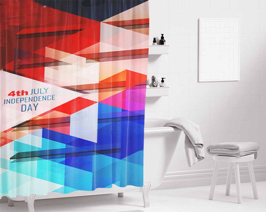 Independence Day Art Bathroom Shower Curtain Fabric Waterproof | 66 X 72 Inch