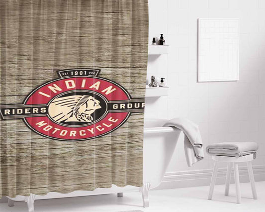 Indian Motorcycle Rally Tour Bathroom Shower Curtain Fabric Waterproof | 66 X 72 Inch